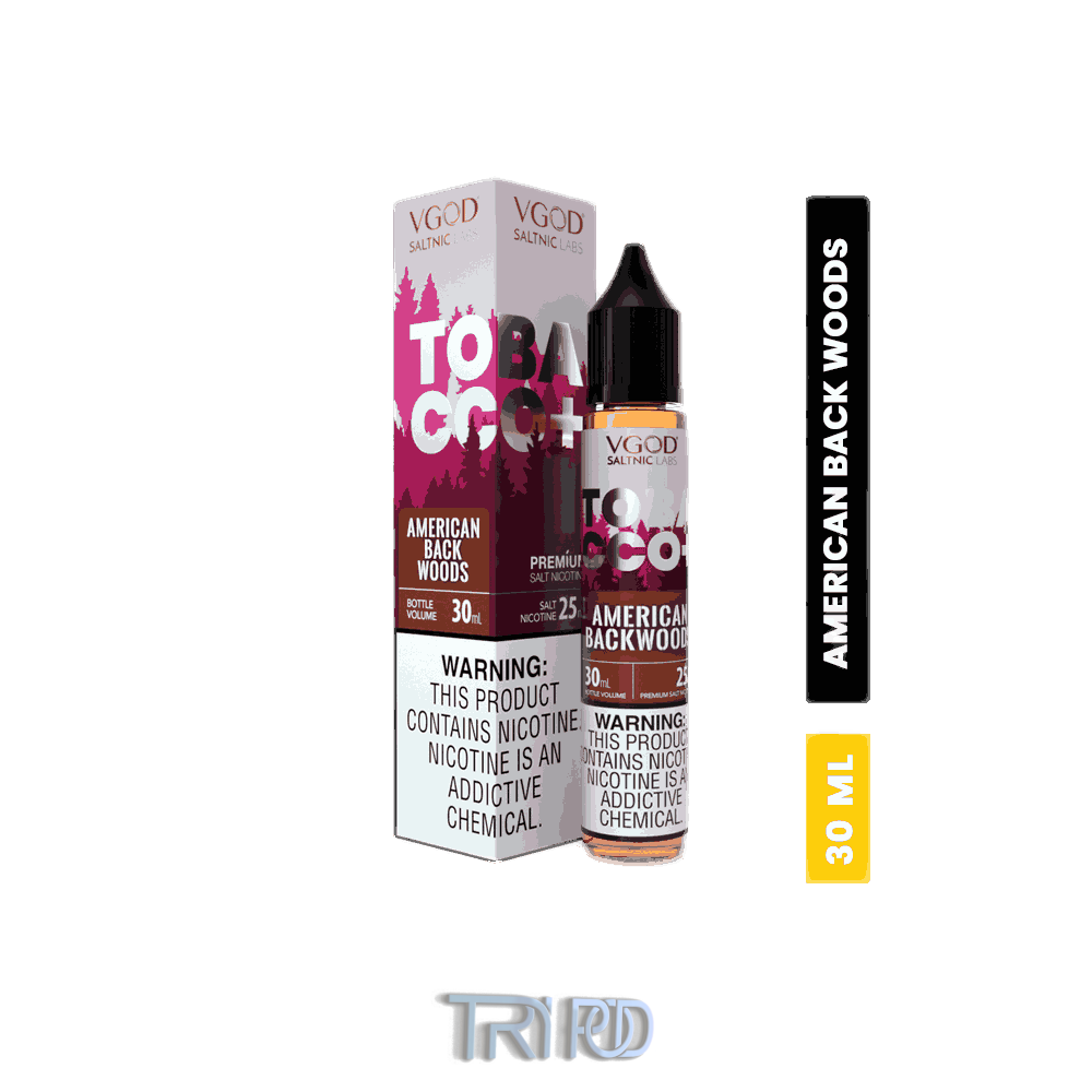 سالت تنباکو خشک دودی ویگاد VGOD Tobacco Plus American Backwoods SaltNic